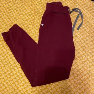 XXS burgandy jogger scrub pants